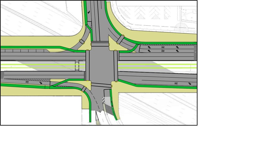 Improving Ped, Bike, and Car Service and Safety Using Delta Islands at the Comm Ave / BU Bridge Intersection